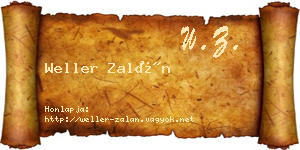 Weller Zalán névjegykártya