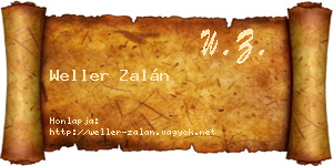 Weller Zalán névjegykártya
